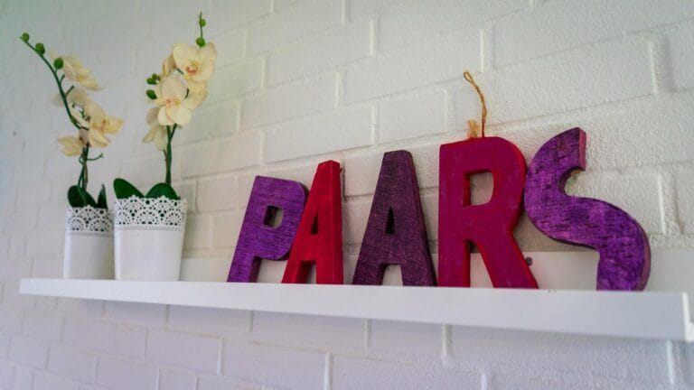 Naam paars in roze en paarse letters